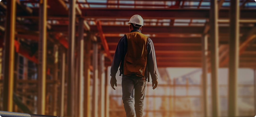 preview for the video on the background of the building on the photo of the builder